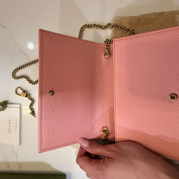 Gucci Pink Leather crossbody with bamboo - Picture 5 of 6